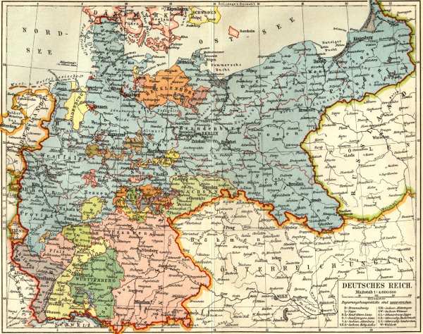 Landkarte des Deutschen Reiches 1903 von 