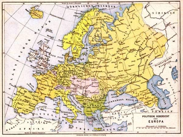 Landkarte Europa 1878 von 