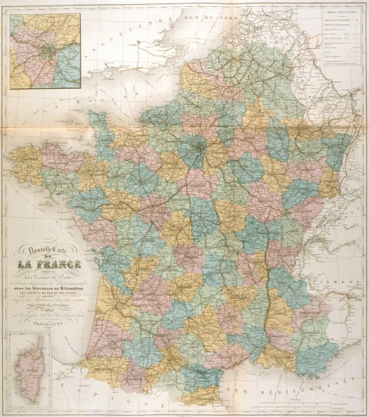 Landkarten Frankreich 1856 von 