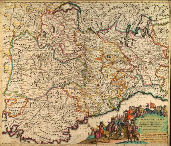Landkarte Oberitalien um 1705 von 