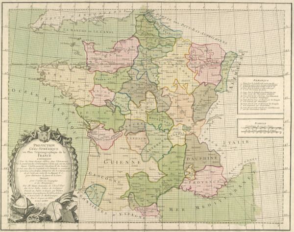 Landkarte von Frankreich 1775 von 