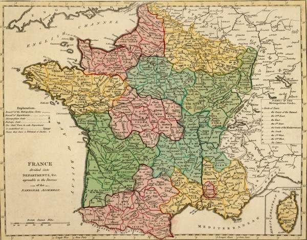 Landkarte von Frankreich 1794 von 