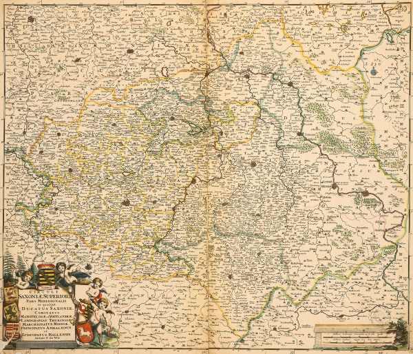 Landkarte von Sachsen um 1650 von 