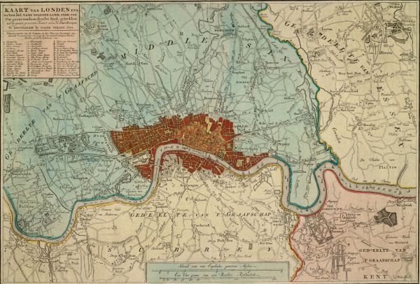 London, Stadtplan 1754 von 