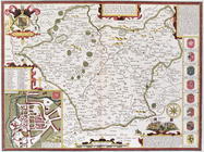 Leicester, engraved by Jodocus Hondius (1563-1612) from John Speed's 'Theatre of the Empire of Great 19th
