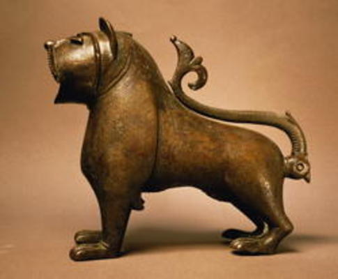 Lion with articulated tail, Islamic, from Spain, Umayyad Period, 12th to 13th century (cast and engr von 