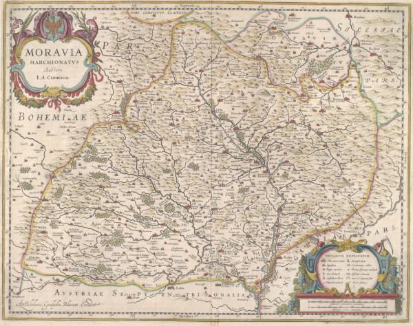 Mähren,Moravia Marchionatus,Landkarte von 