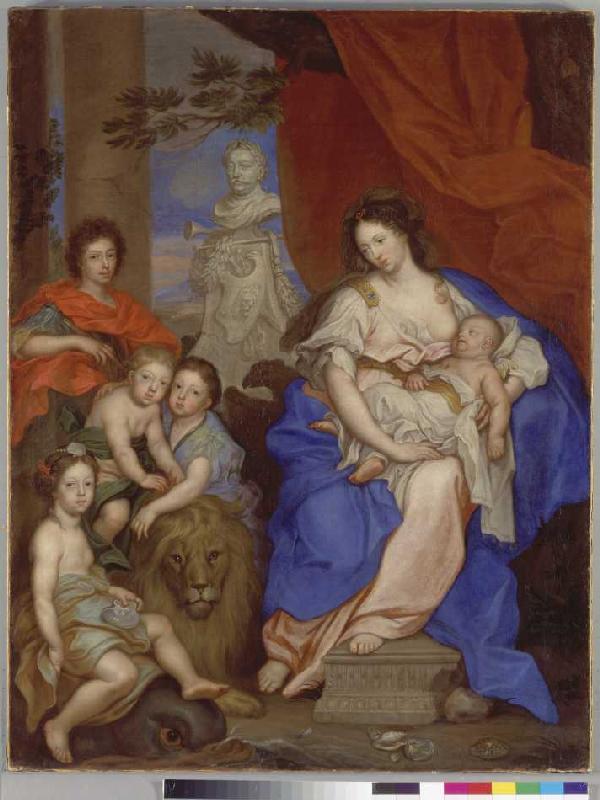 Maria Casimira, Gemahlin Johann III. Sobieki mit ihren Kindern. von 
