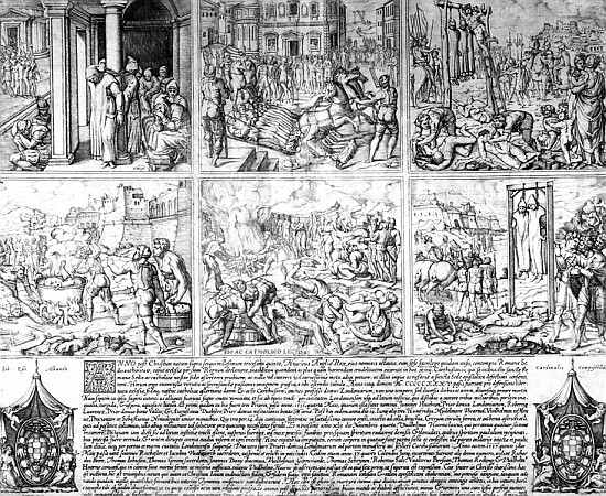 Martyrdom of the Carthusians (b/w print) von 