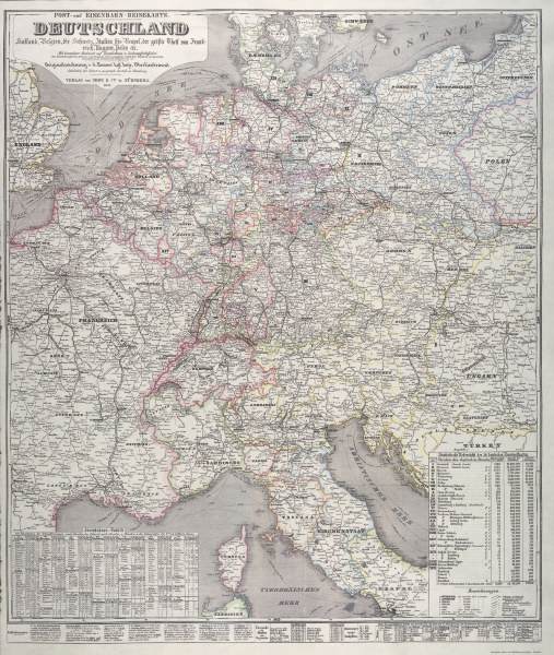 Mitteleuropa, Landkarte 1851 von 