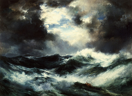 Moonlit Shipwreck At Sea Thomas Moran (1837-1926) von 
