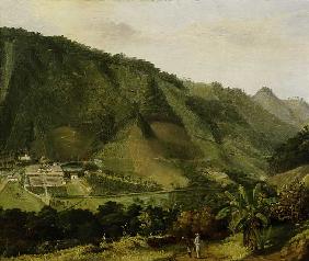 Martinique, Landschaft / Gemaelde 19.Jh.