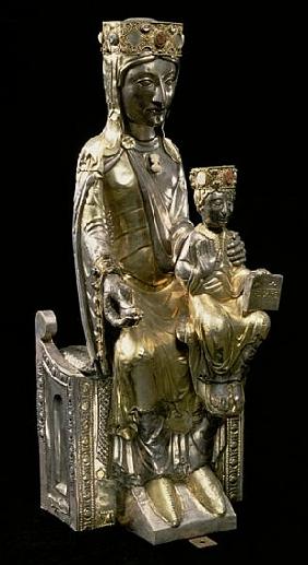 Madonna and Child Enthroned, statuette, French, 12th century (silver and gold)