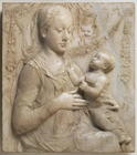 Madonna and Child, bas relief by Antonio Rossellino (1427-79) (marble) 15th