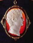 Marlborough Cameo of Caesar Augustus (63 BC-14 AD), c.54-68 AD (marble set in amber) 1608