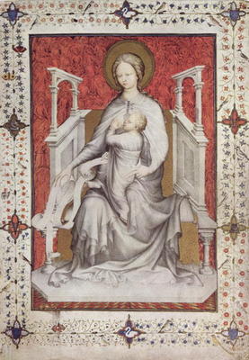 MS 11060-11061 The Virgin suckling the infant Jesus, French, by Jacquemart de Hesdin (fl.1384-1409) von 