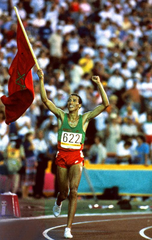 Olympic Games in Los Angeles: Moroccan athlet Said Aouita win the 5000m von 