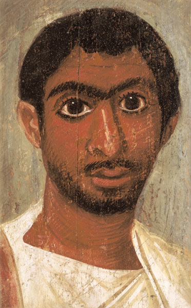 Portrait of a man from the 'Pollius Soter' group said to have been found at Thebes, Severan, Egyptia von 