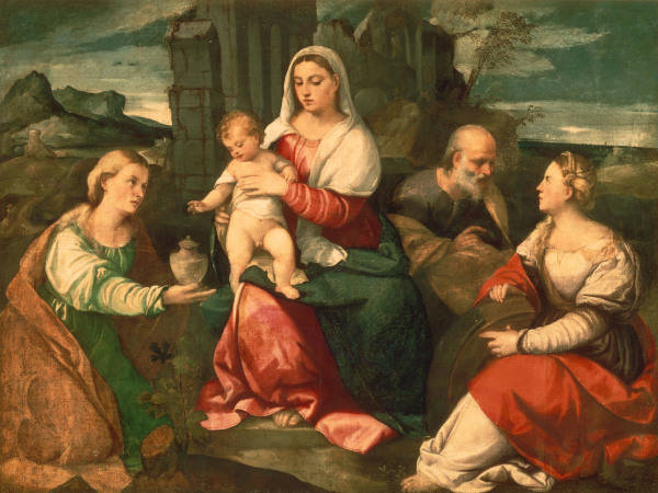 Palma Vecchio, Maria mit Kind u. Hlgen. von 