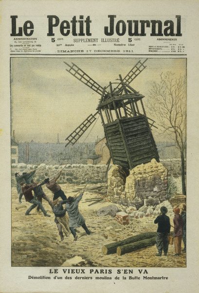 Paris, Montmartre, Abriß Windmühle 1911 von 