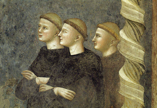 Pomposa, Moenche / Fresko von Pietro d.R. von 