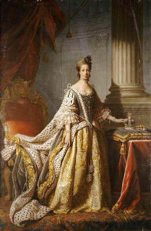 Portrait Of Queen Charlotte (1744-1818), Wife Of King George III, Full Length In Robes Of State von 
