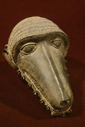Pavian-Maske, Benin, Owo / Bronze