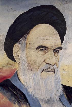 Portrait of Ruhollah Musawi Khomeini (1902-1989), 1994 (colour photo) 