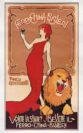 Poster advertising 'Bislieri Liqueur' 1904
