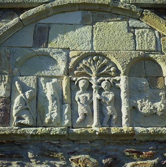 Relief sculpture of Adam and Eve, St Declans Church, Ardmore, County Waterford von 