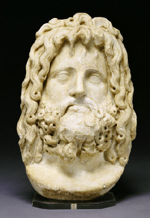 Roman Marble Head Of Serapis von 