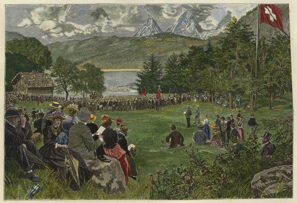 Rütli-Feier am Urner See (Schweiz) 1891 von 