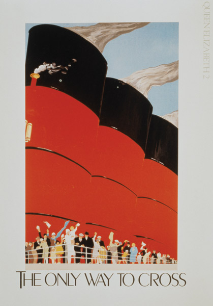Poster advertising the RMS Queen Mary von 