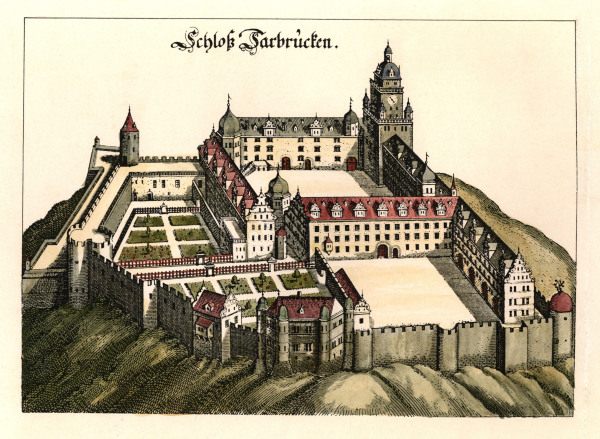 Saarbrücken,Schloß/ Merianstich von 