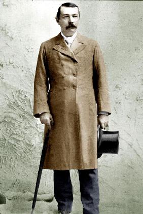 Sir Arthur Conan Doyle Scottish writer colourized document c. 1890