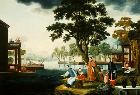 Summer: A Family Fishing By A Lake von 