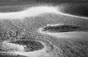 Sea and sand, Porbandar (b/w photo) 