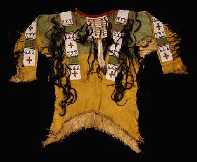 Sioux Beaded And Fringed Hide Warrior''s Shirt
