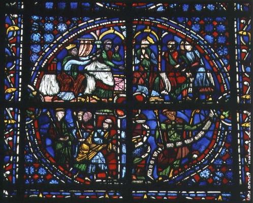 Scenes from the Life of Joseph, including a self portrait of the artist Clement of Chartres, c.1225- von 
