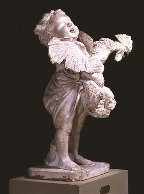 Statue of a child holding a cockerel by Adriano Cecioni (1838-66) (plaster) von 