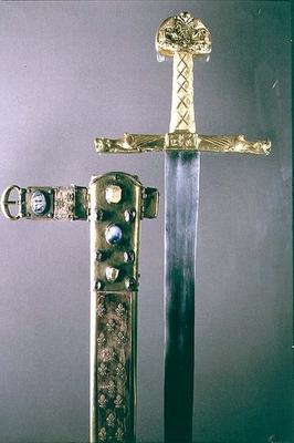 Sword with sheath, said to have belonged to Charlemagne (747-814) (gold set with precious stones) von 