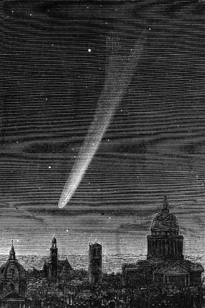 The great comet seen in Paris October 17, 1882, engraving by P. Fouche von 