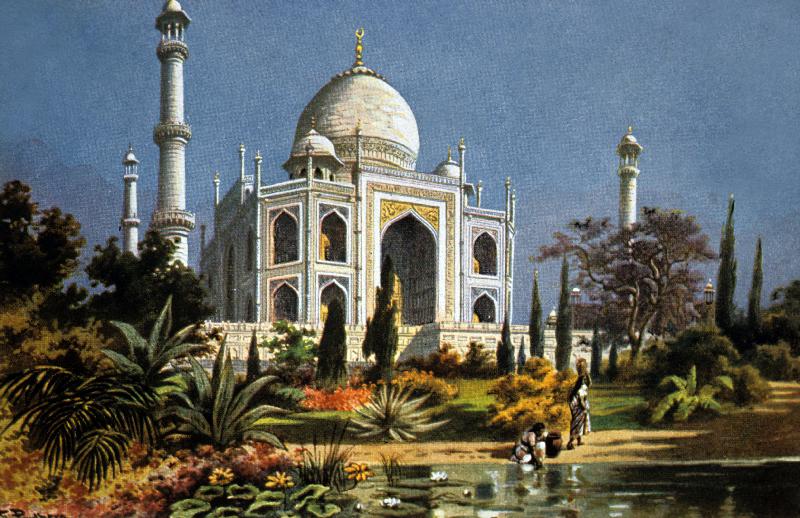 The Taj Mahal in Agra marble mausoleum built in 1632 - 1644 by moghul emperor Shah Jahan for his dea von 