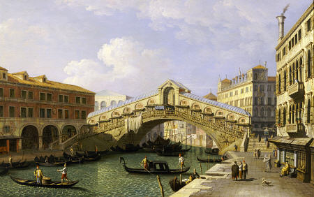 The Rialto Bridge Venice From The South With The Fondamenta Del Vin And The Fondaco Dei Tedeschi von 