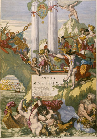 Title Page Engraving From Le Neptune Francois, Maritime Atlas von 