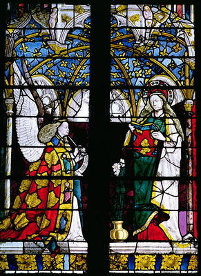 The Annunciation, from the Chapel of Jacques Coeur, 15th century (stained glass) von 