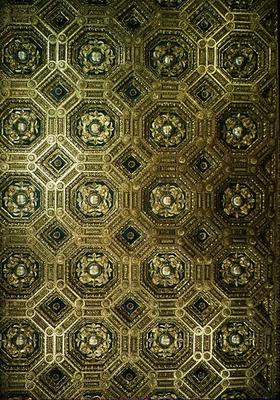 The ceiling of the Sala dell'Udienza, designed by Benedetto (1442-97) and Giuliano (1432-90) da Maia von 