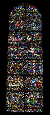 The Passion, lancet window in the west facade, 12th century (stained glass) (detail of 98062) von 