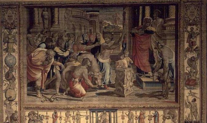 The Sacrifice at Lystra, from the Brussels Tapestries, replicas of Raphael's Vatican series of the A von 