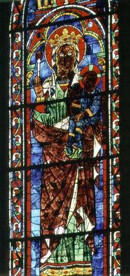 The Virgin carrying the Christ Child, lancet window from the south transept, c.1217-25 (stained glas von 